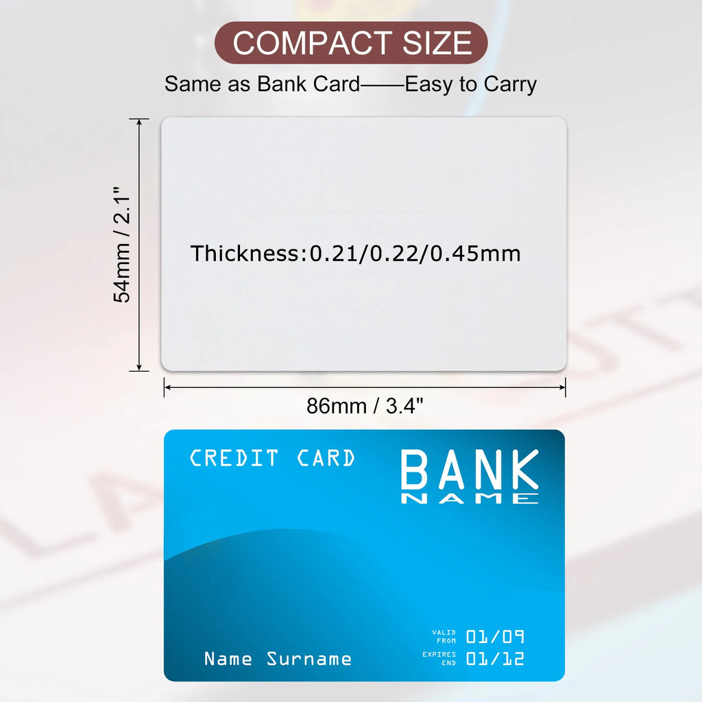 Cartes de visite aluminium vierges sublimation – Blanc ou argent