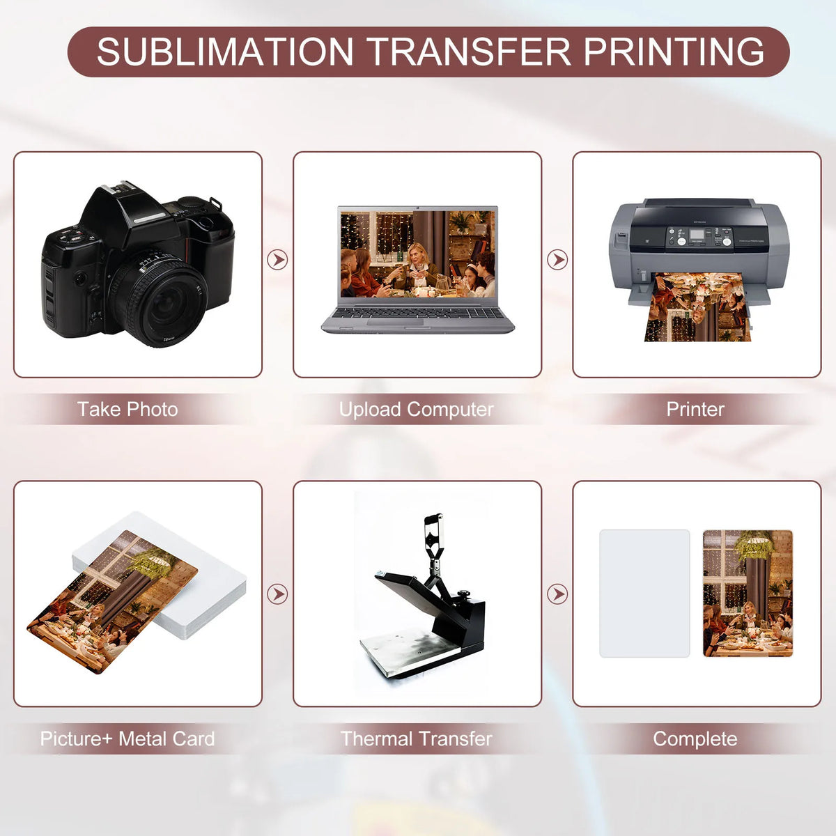 Cartes de visite aluminium vierges sublimation – Blanc ou argent