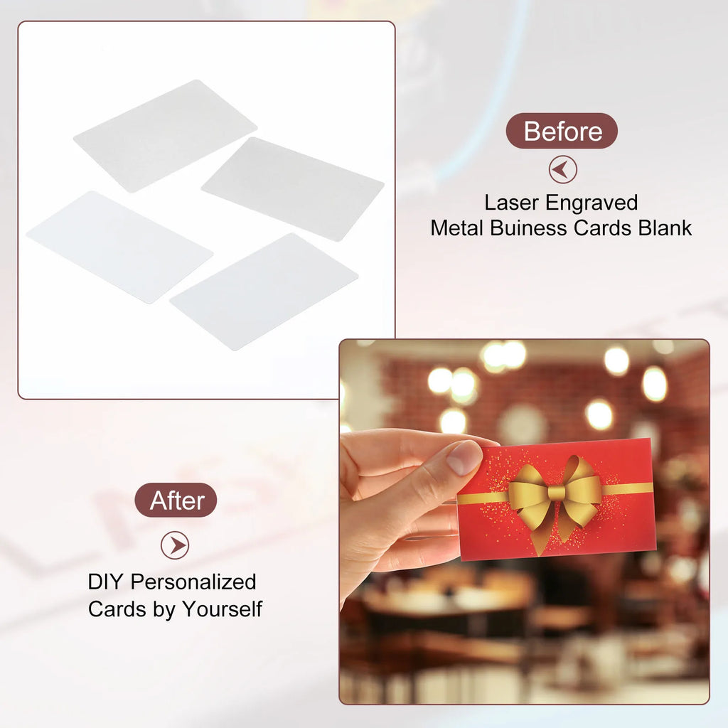 Cartes de visite aluminium vierges sublimation – Blanc ou argent