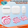 Pack of 10 Fonlyu Blank Hard Polycarbonate Protective Cases with Coating for AirPods Pro and Models 1-4, Designed for 3D Sublimation Printing.