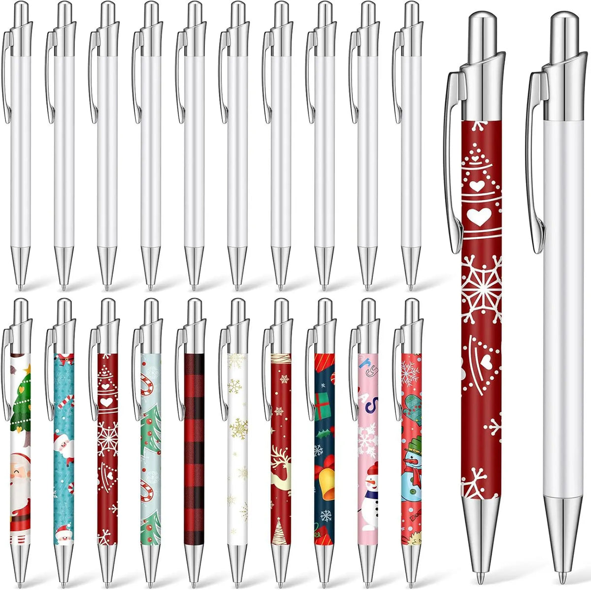 Stylos à bille vierges sublimation avec film thermoretractable – Lot de 10