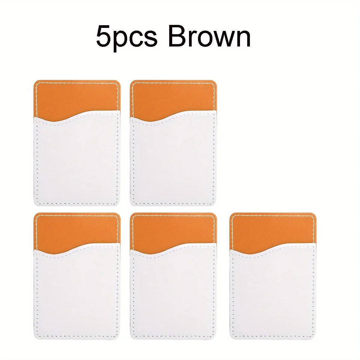 Porte-cartes adhésif téléphone vierge sublimation – Similicuir – Lot de 5