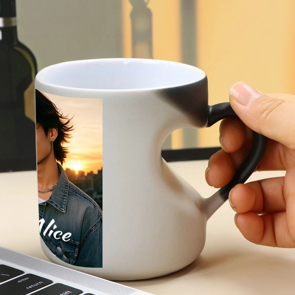 Mug thermosensible personnalisable – Photo et texte – Cadeau original