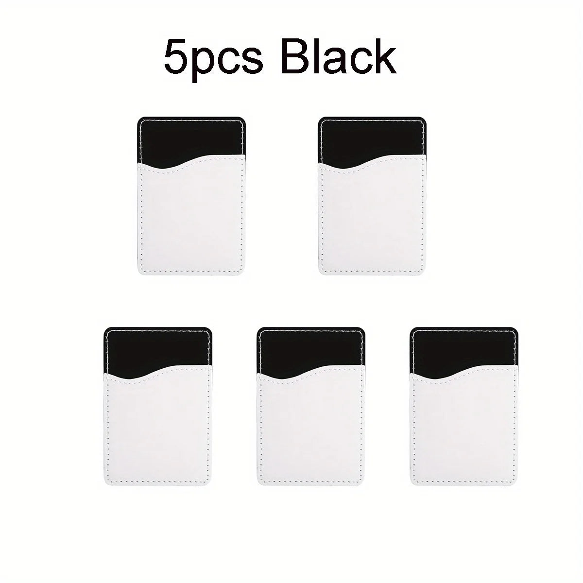 Porte-cartes adhésif téléphone vierge sublimation – Similicuir – Lot de 5