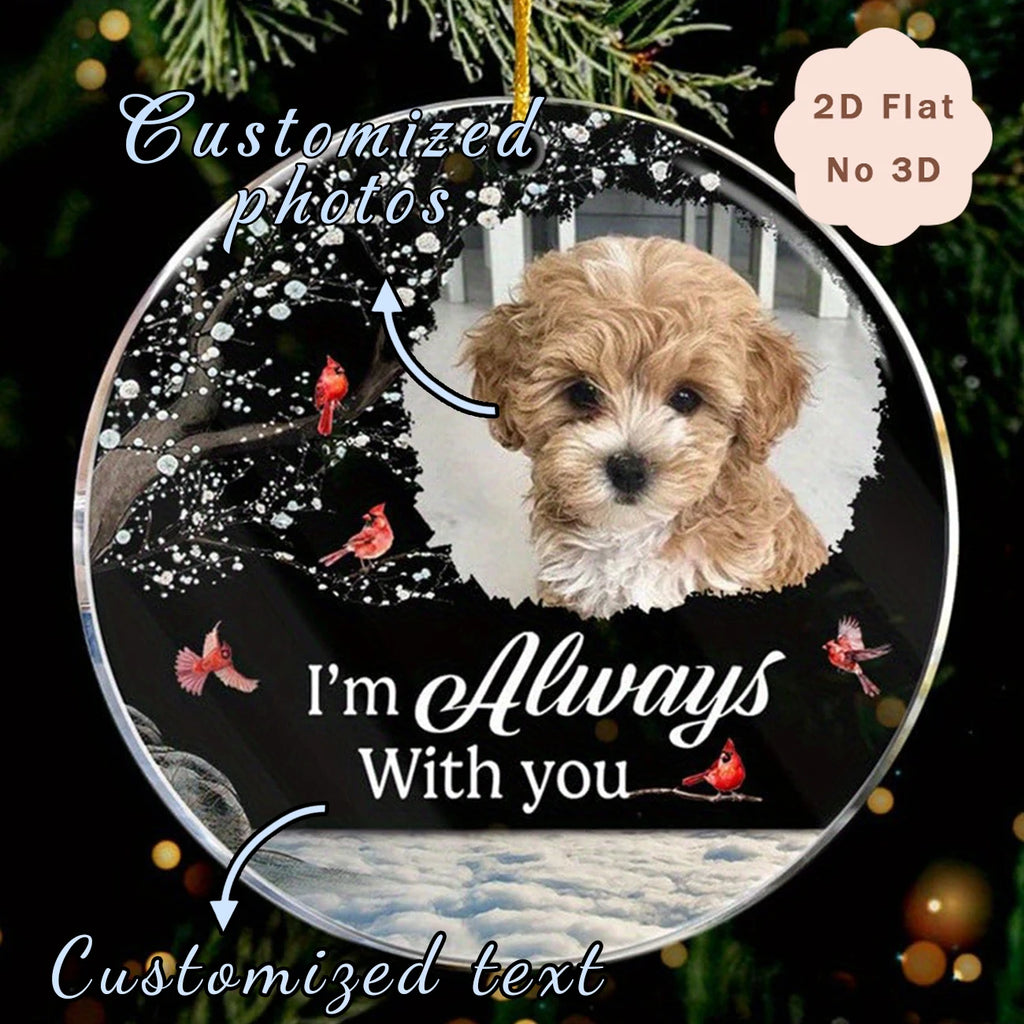 Ornement commémoratif personnalisé animal – Photo – Décoration sapin Noël
