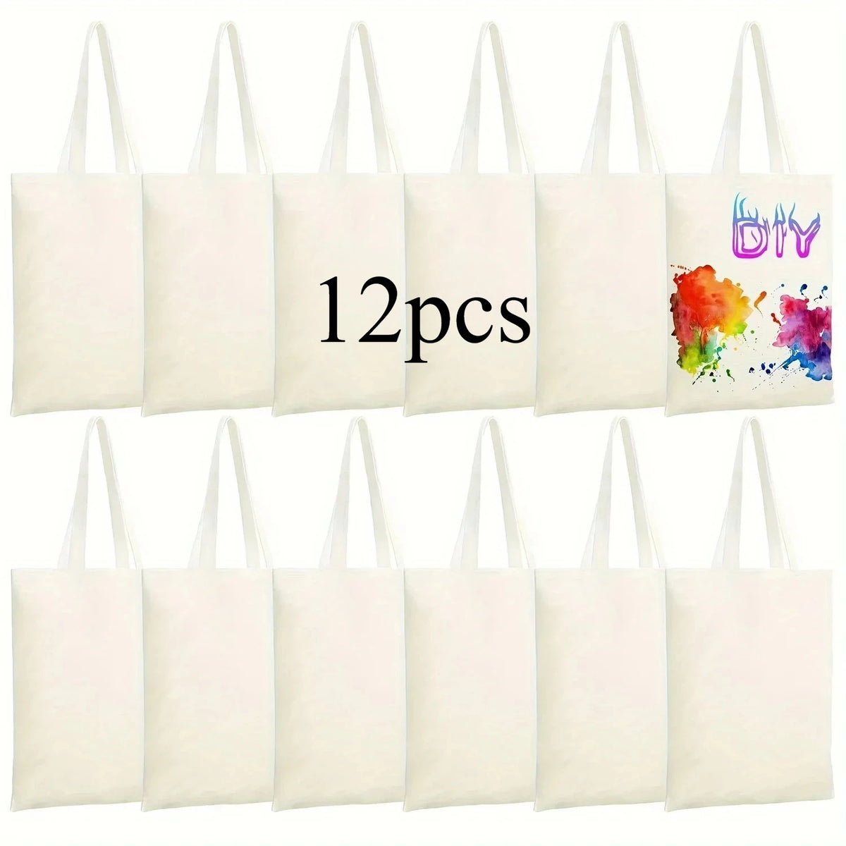 Sac fourre-tout vierge sublimation – Toile réutilisable – Lot de 6