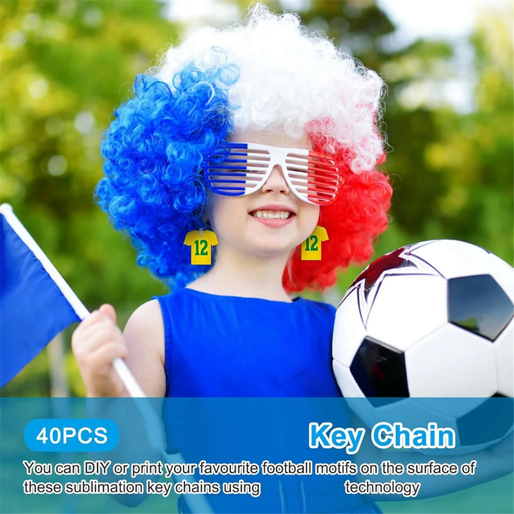 Porte-clés MDF vierges sublimation – Ballon football – Lot de 120