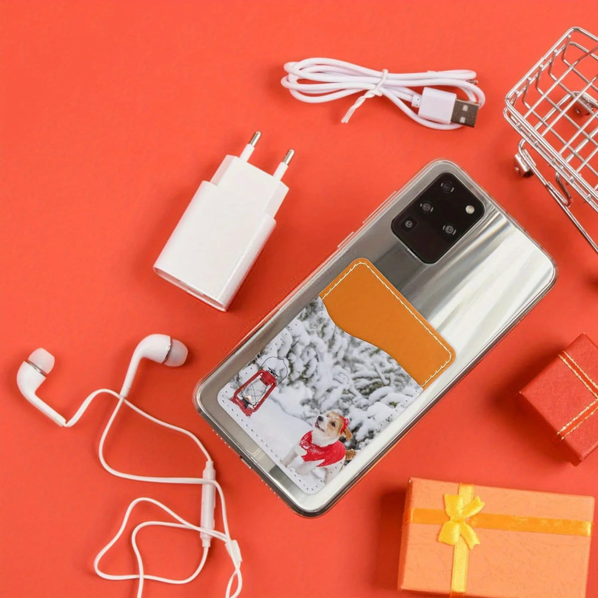 Porte-cartes adhésif téléphone vierge sublimation – Similicuir – Lot de 5