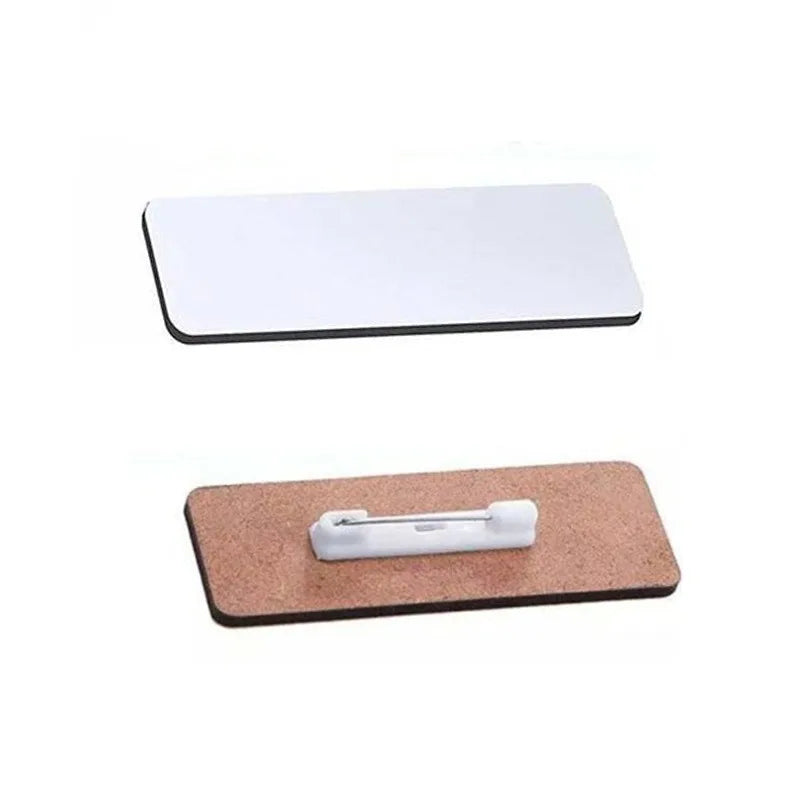 Badges personnalisables MDF sublimation – Ronds et rectangulaires – Lot de 20