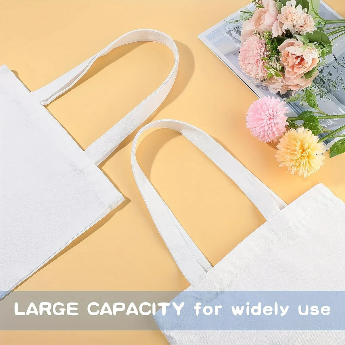Sac fourre-tout vierge sublimation – Toile réutilisable – Lot de 6