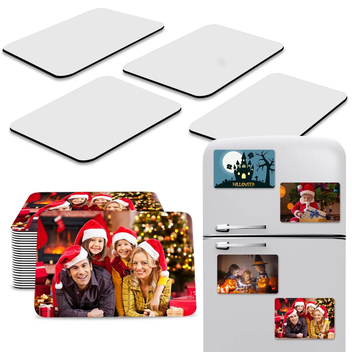 Aimant réfrigérateur vierge sublimation – Décoration – Lot de 10