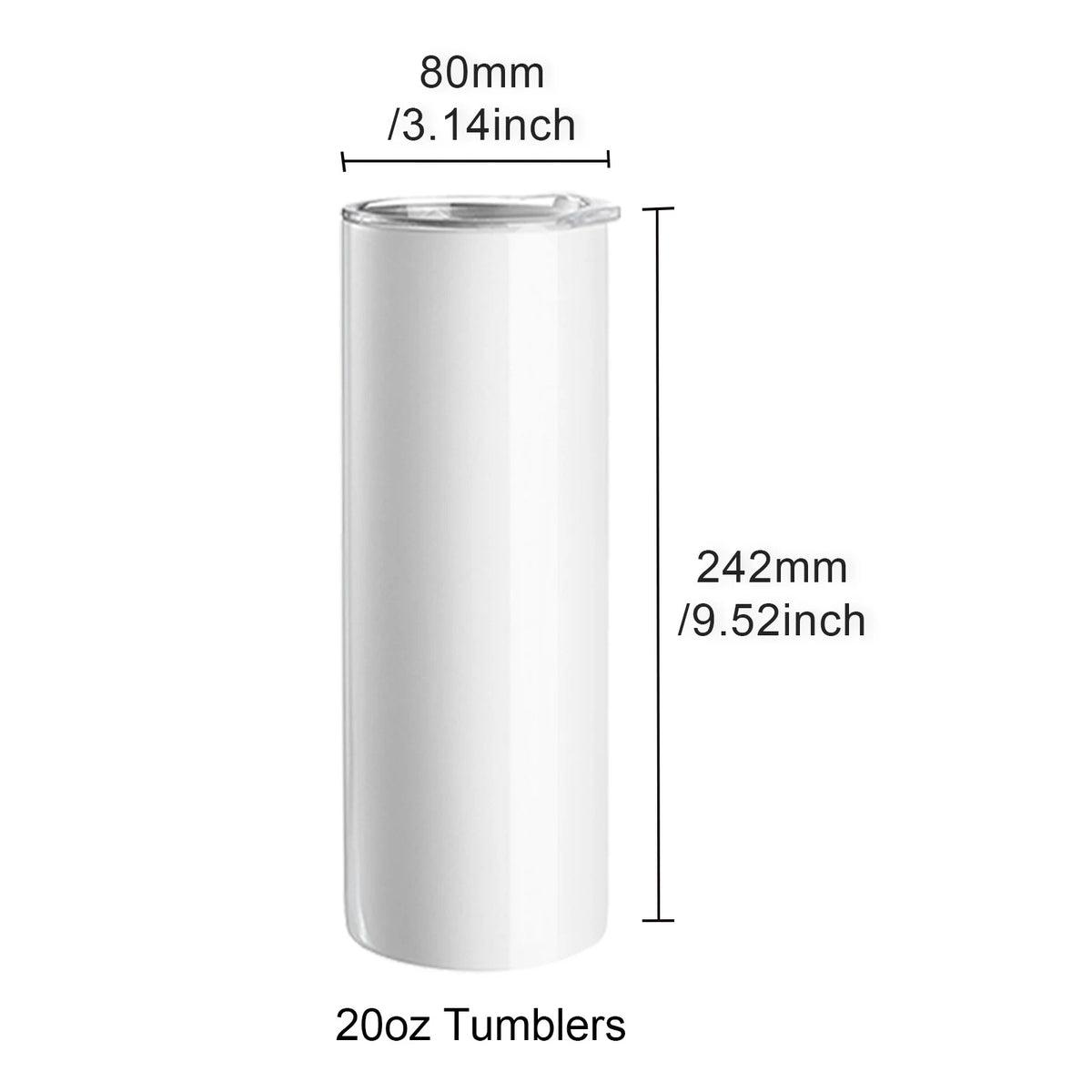 Gobelet inox double paroi vierge sublimation – Lot de 8 à 50