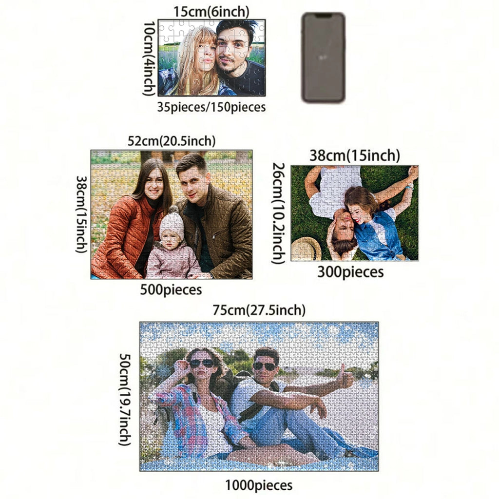 Puzzle photo personnalisé 35 à 1025 pièces – Cadeau unique famille et amis