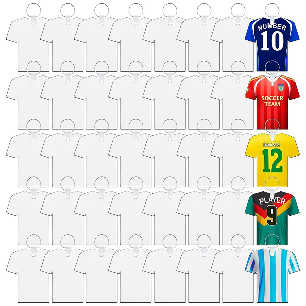 Porte-clés MDF vierges sublimation – Ballon football – Lot de 120