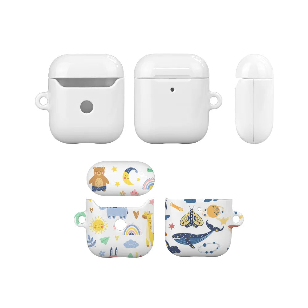 Pack of 10 Fonlyu Blank Hard Polycarbonate Protective Cases with Coating for AirPods Pro and Models 1-4, Designed for 3D Sublimation Printing.