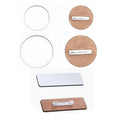 Badges personnalisables MDF sublimation – Ronds et rectangulaires – Lot de 20