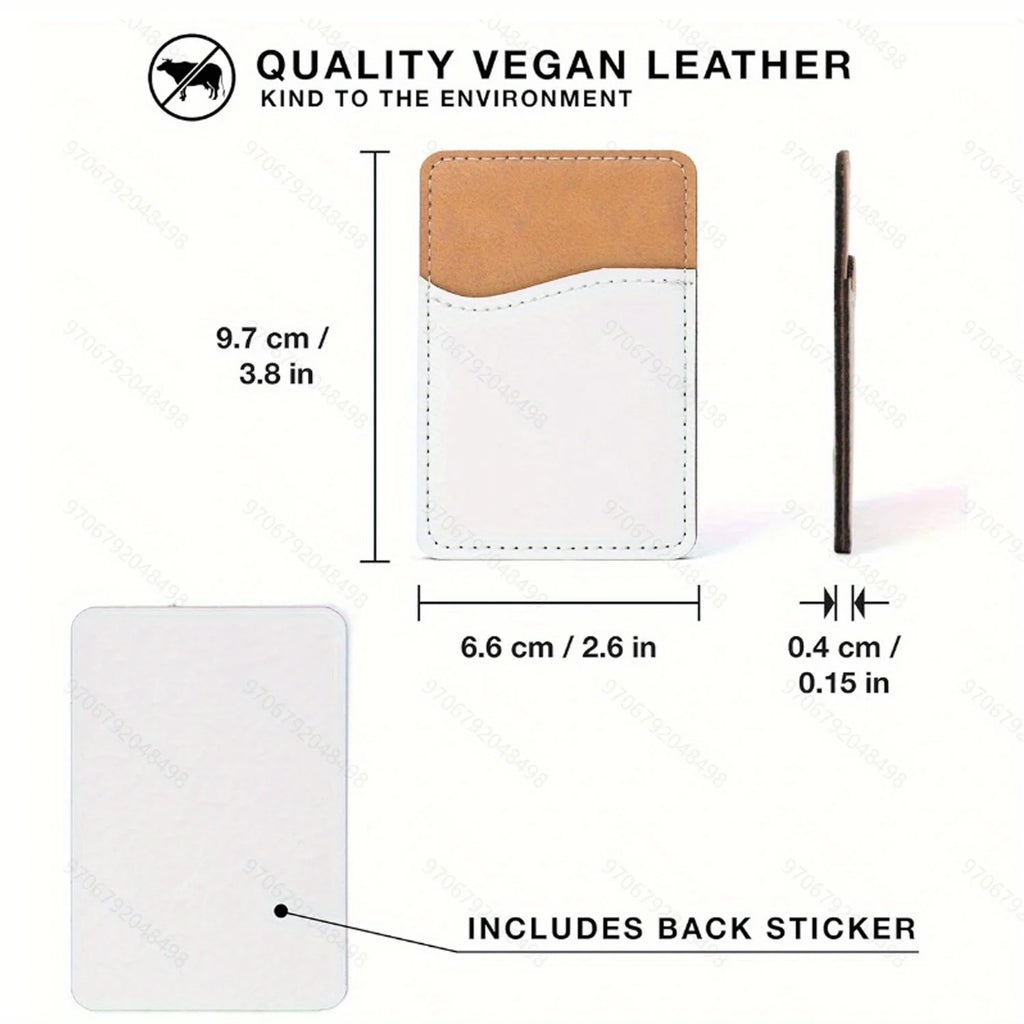 Porte-cartes adhésif téléphone vierge sublimation – Similicuir – Lot de 5