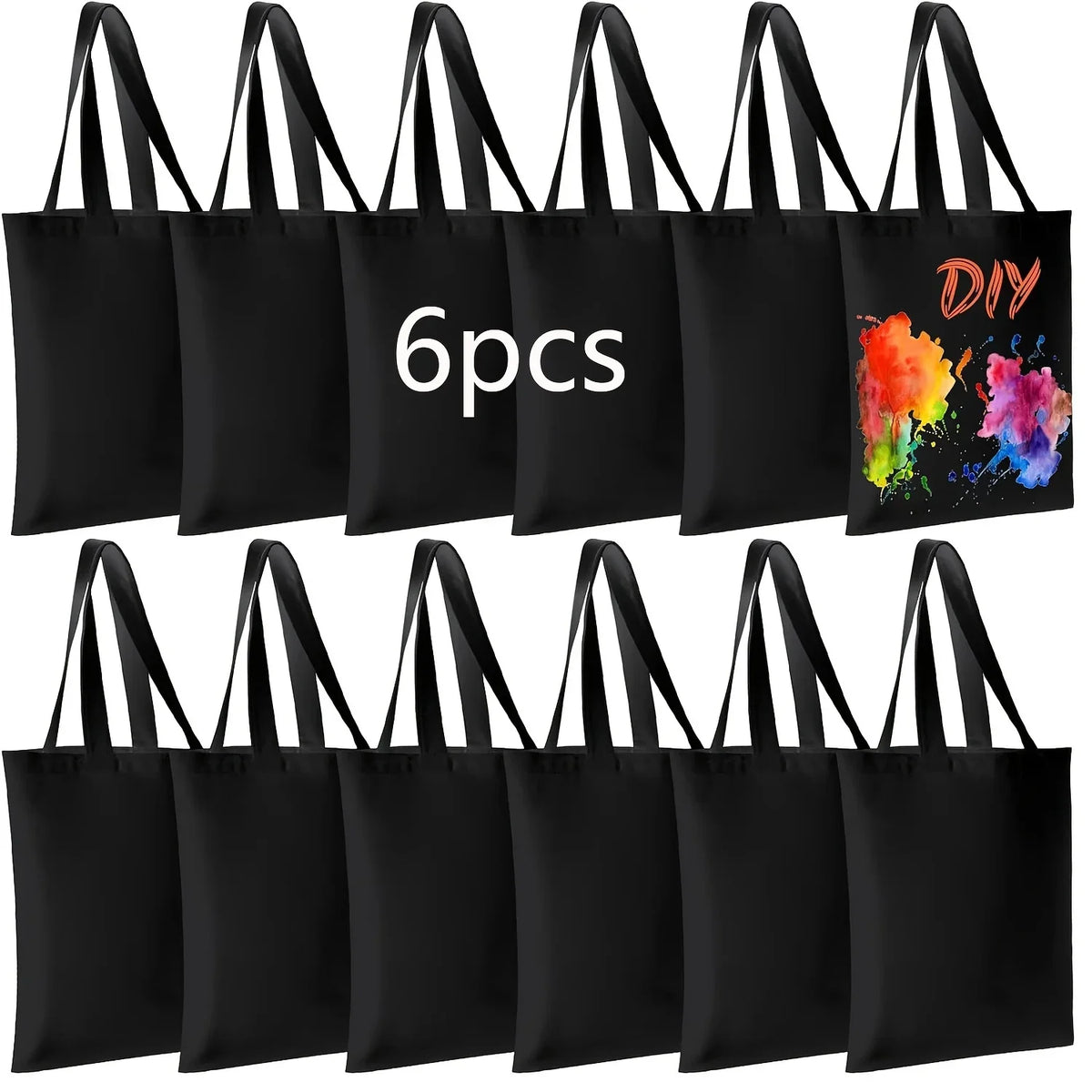 Sac fourre-tout vierge sublimation – Toile réutilisable – Lot de 6
