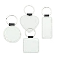 GEKTIMER Sublimation Blanks Keychains (Rectangle/Heart Shape, Grained PU Leather) - Creative Heat Transfer Accessory - Pack of 10