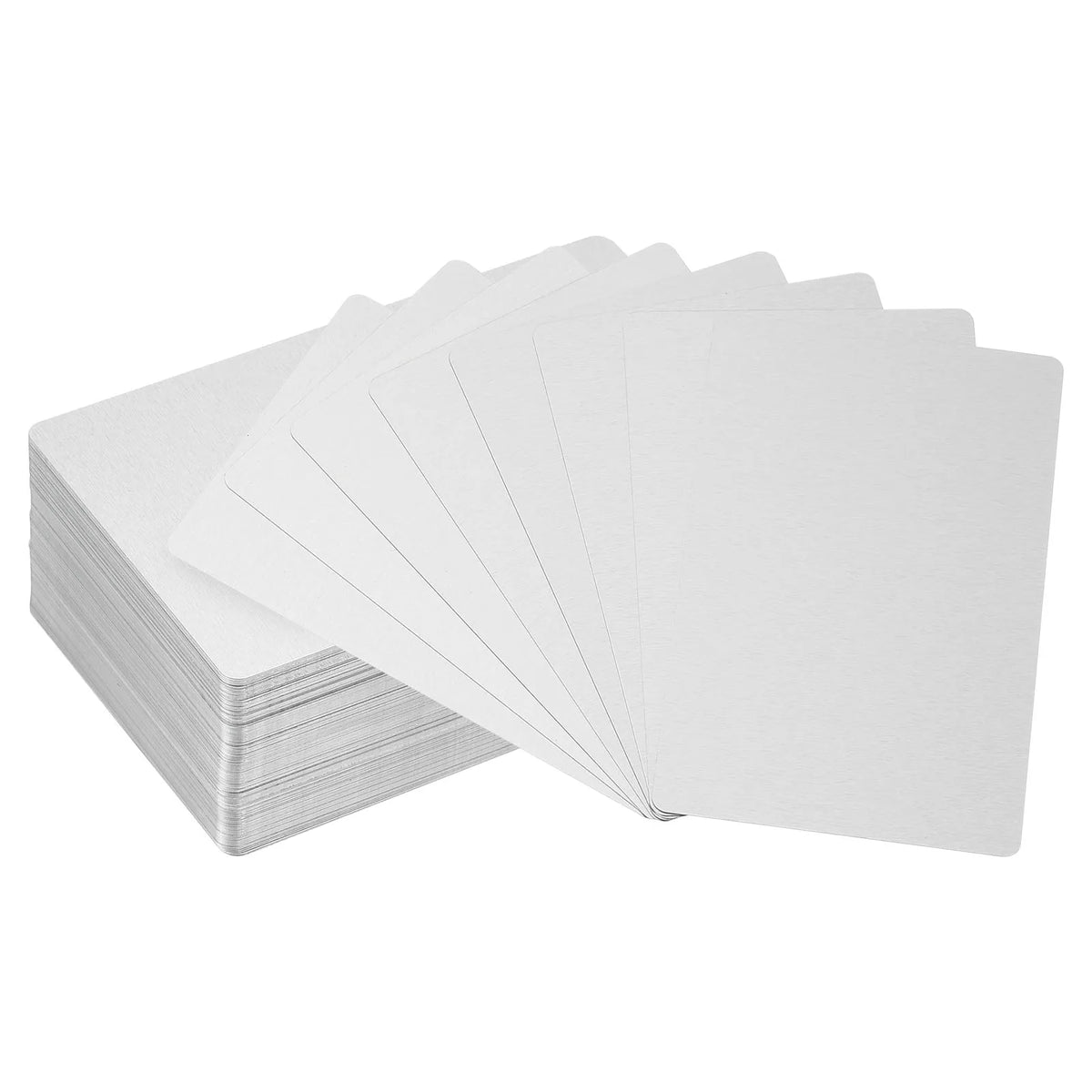 Cartes de visite aluminium vierges sublimation – Blanc ou argent