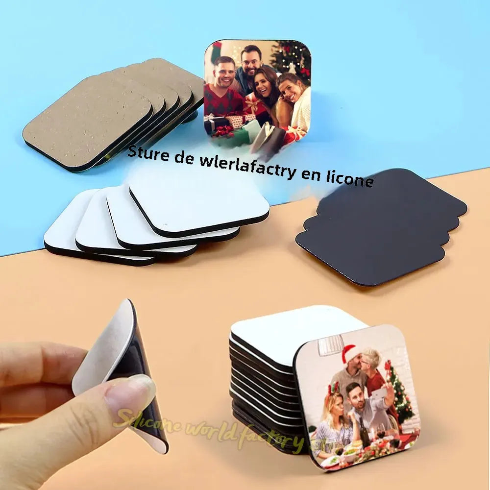 Sticker aimant réfrigérateur vierge sublimation DIY – Lot de 10
