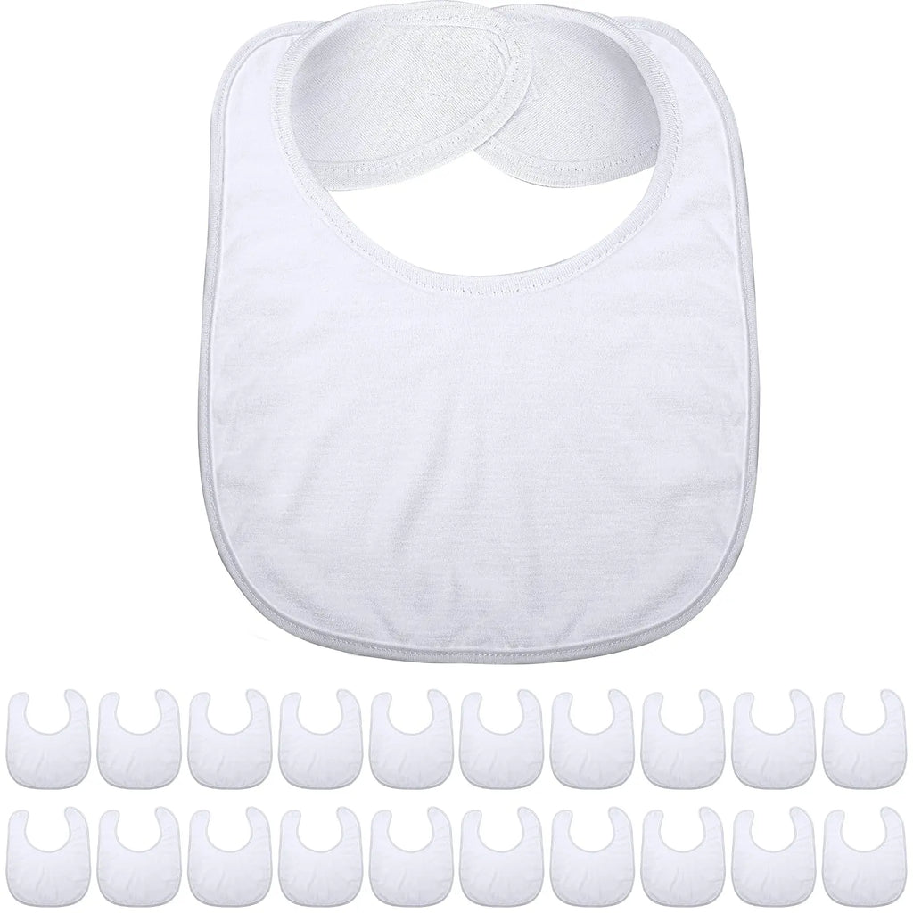 Bavoir bébé blanc vierge sublimation – Lavable – Lot de 5