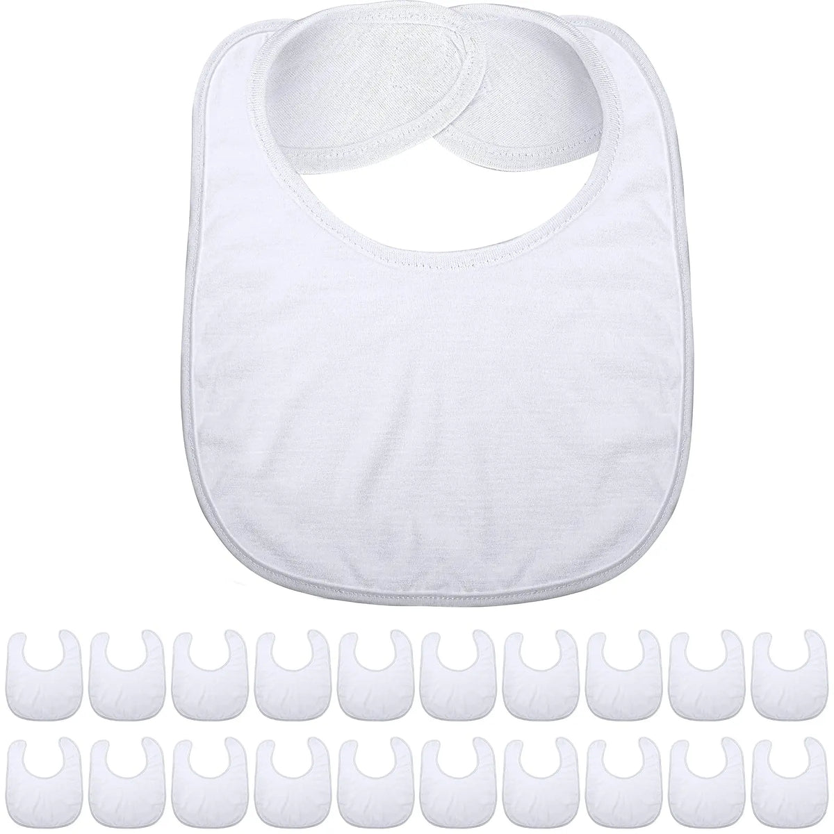 Bavoir bébé blanc vierge sublimation – Lavable – Lot de 5