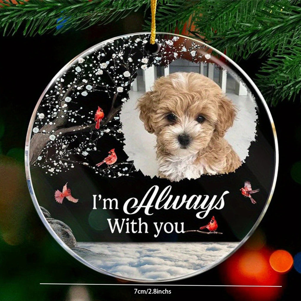Ornement commémoratif personnalisé animal – Photo – Décoration sapin Noël