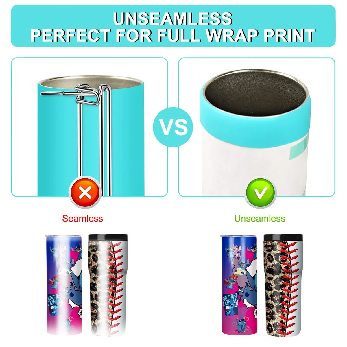 Bandes silicone sublimation pour gobelets – Lot de 8