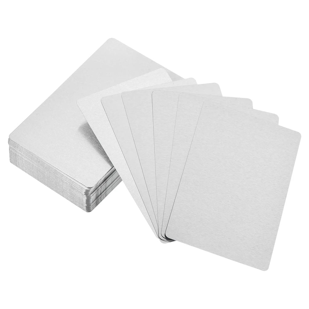 Cartes de visite aluminium vierges sublimation – Blanc ou argent