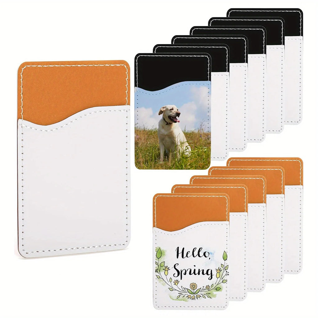 Porte-cartes adhésif téléphone vierge sublimation – Similicuir – Lot de 5