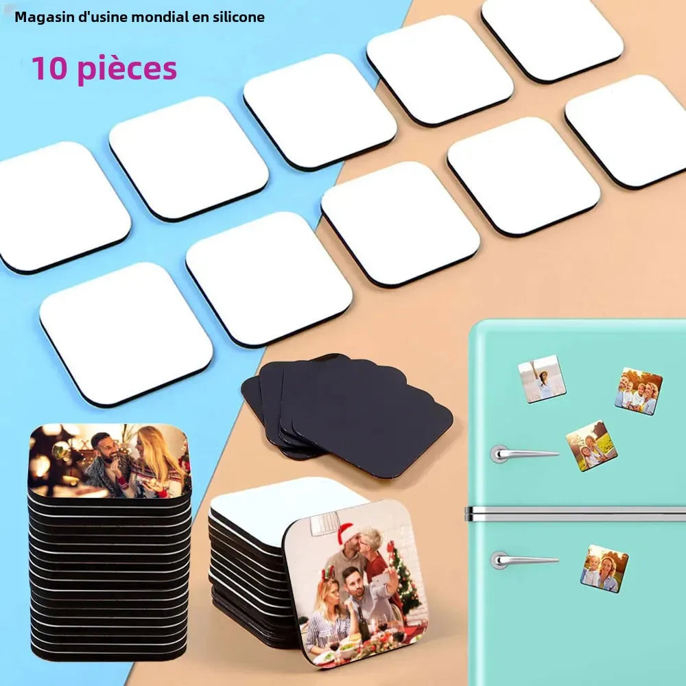 Sticker aimant réfrigérateur vierge sublimation DIY – Lot de 10