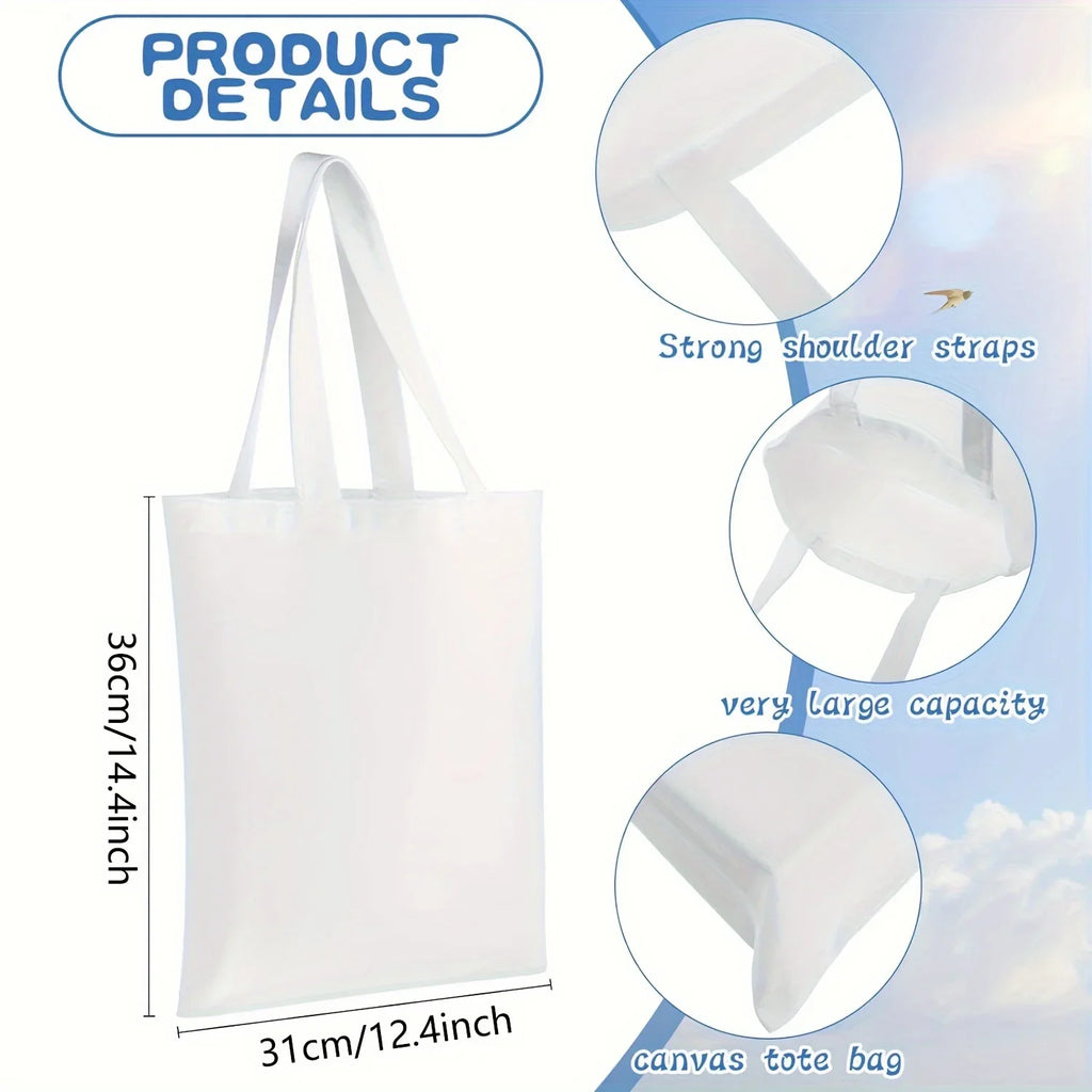 Sac fourre-tout vierge sublimation – Toile réutilisable – Lot de 6