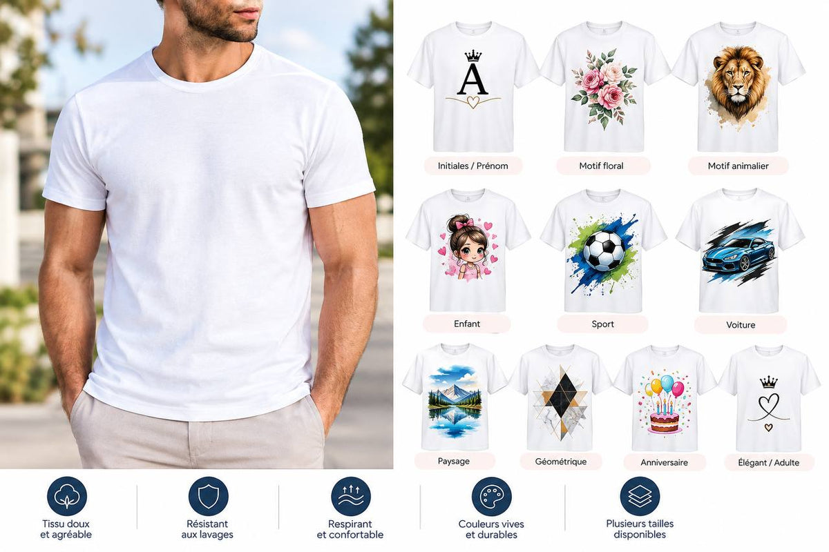 T-shirt adulte sublimation 150 g/m² – Polyester toucher coton